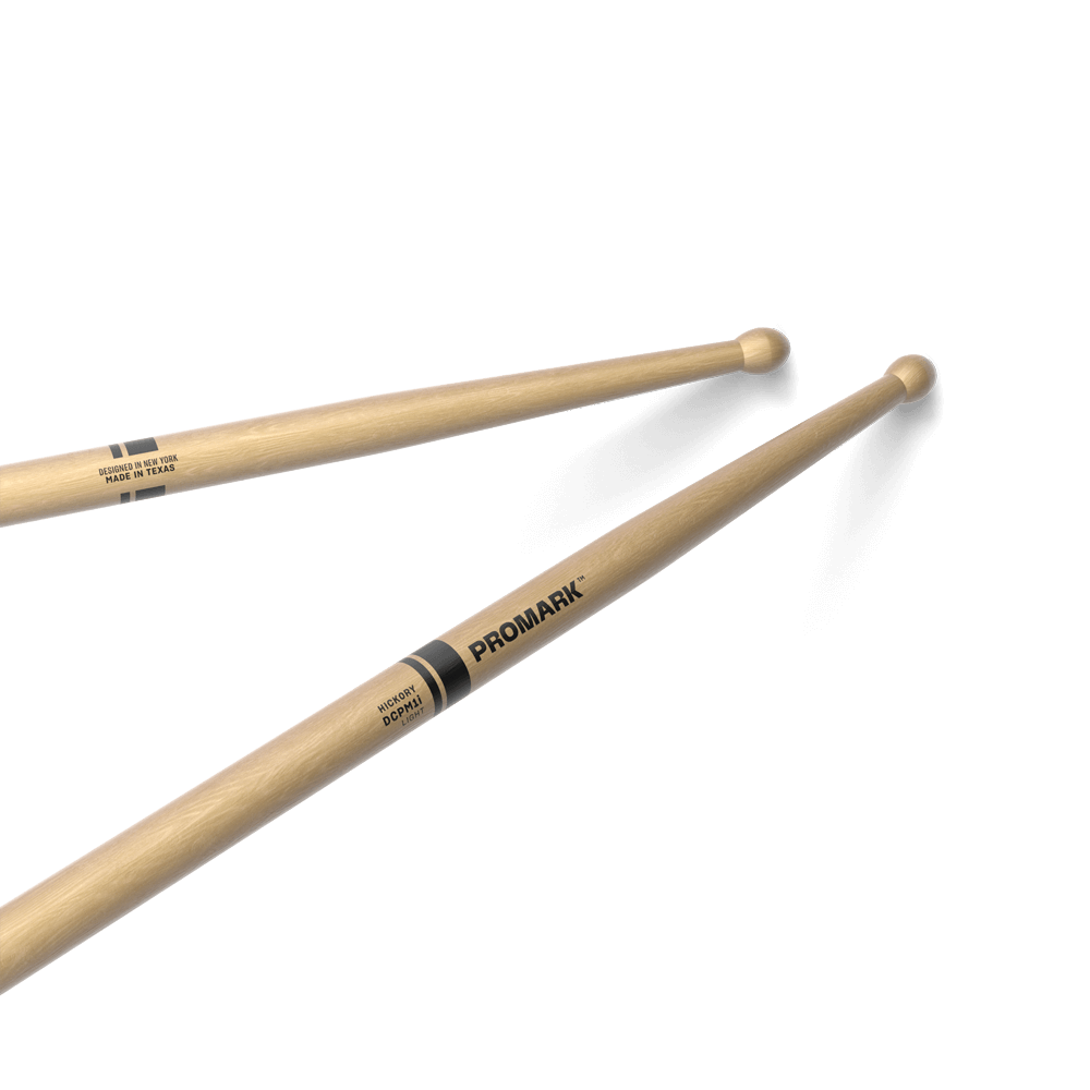 d-addario-promark-system-blue-dcpm1i-light-marching-drumsticks-hickory-wood-tip image 1