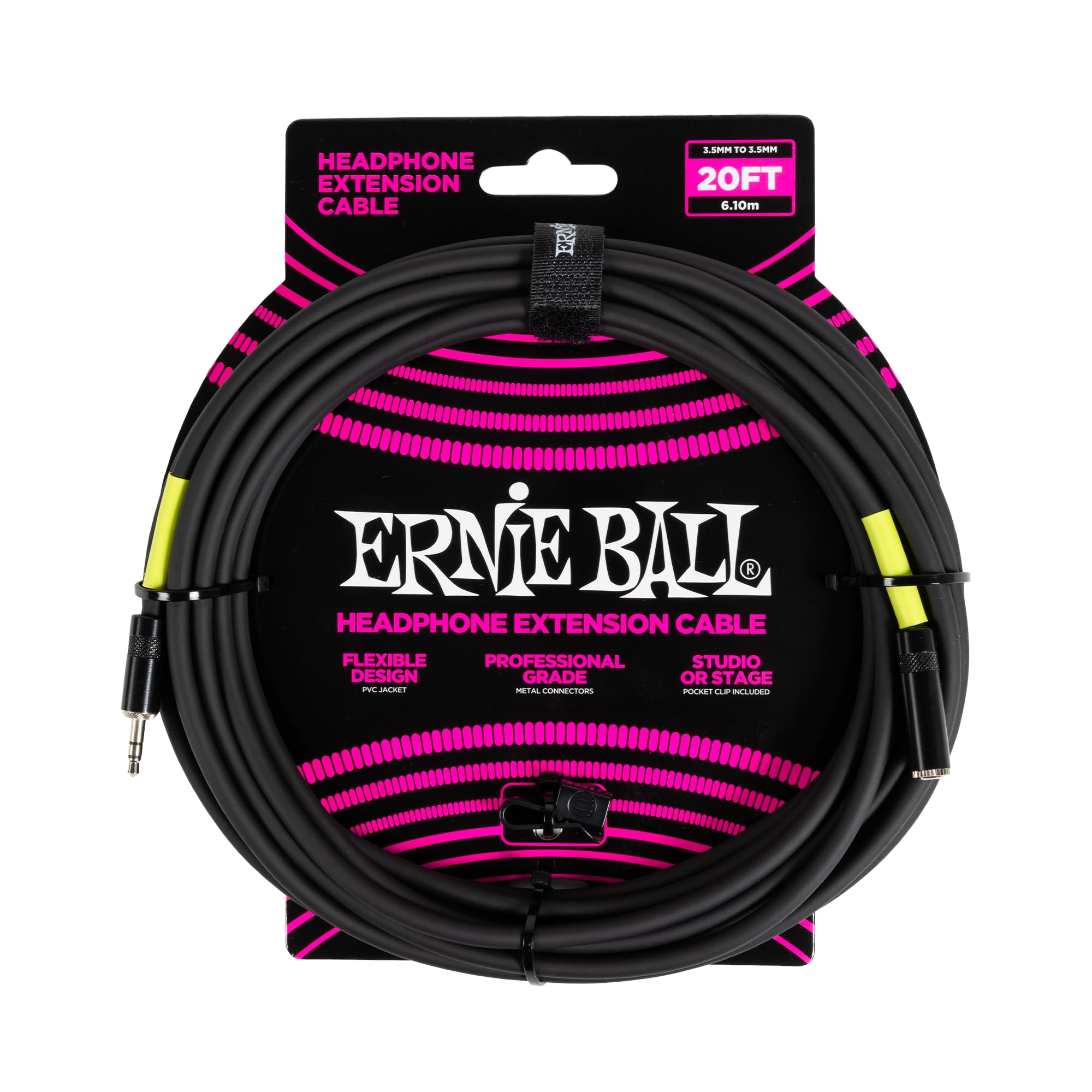 ernie-ball-kopfh-rer-verl-ngerungskabel-3-5-mm-auf-3-5-mm-3-m-schwarz image 5