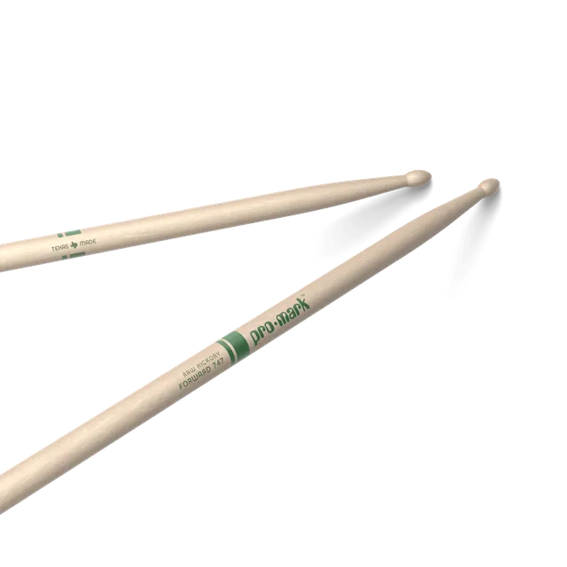d-addario-promark-classic-forward-747-drumsticks-raw-hickory-oval-wood-tip image 1
