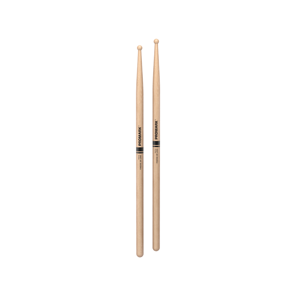 promark-by-d-addario-finesse-2b-long-maple-drumsticks-small-round-wood-tip image 3