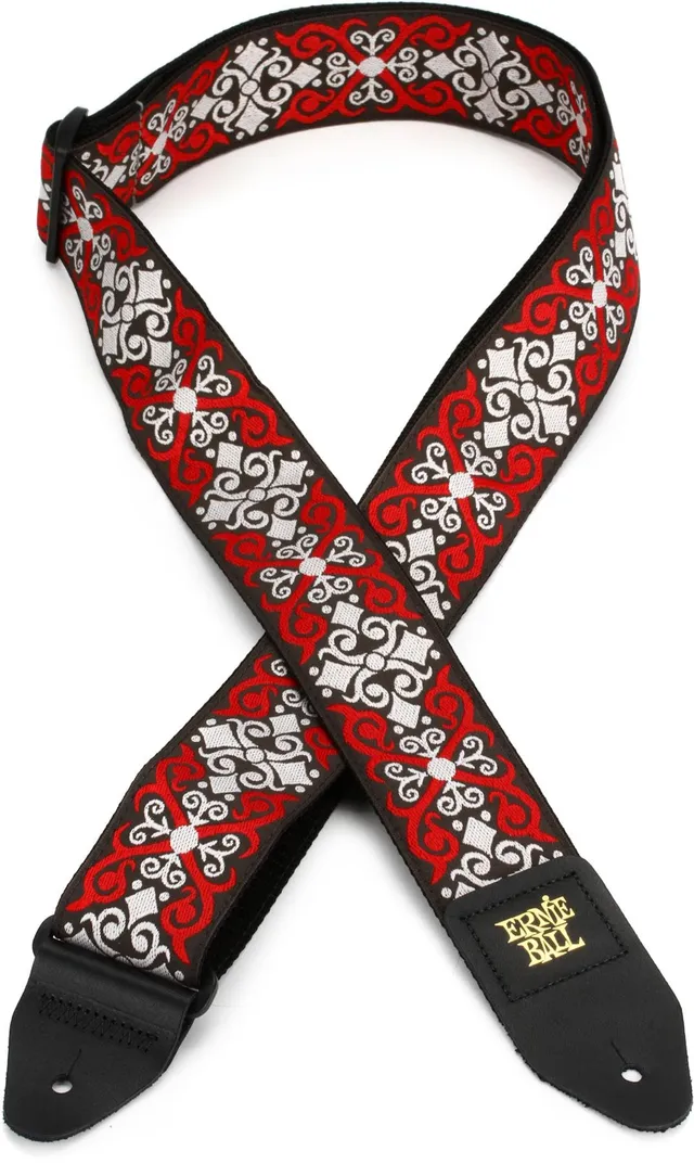 ernie-ball-red-trellis-jacquard-gitarrengurt-polypro-104-182-cm image 1