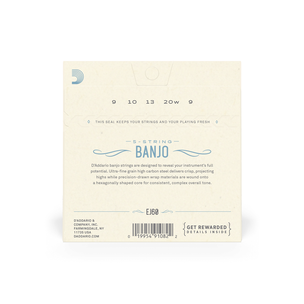 d-addario-ej60-5-string-banjo-saitensatz-nickel-light-09-20 image 3