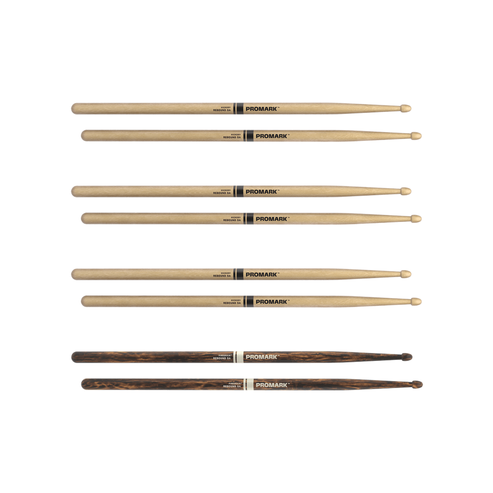 d-addario-rebound-5a-hickory-drumsticks-acorn-tip-bonus-four-pack-4-paar image 2