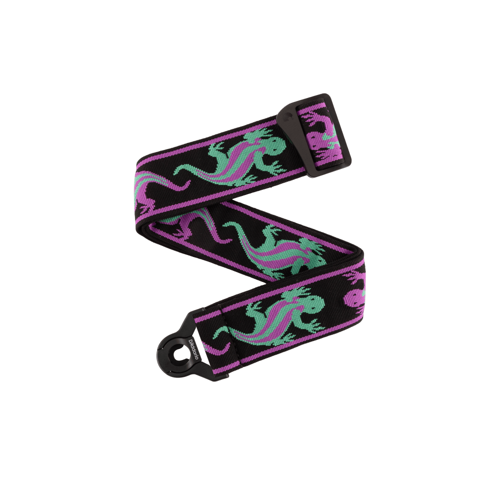 d-addario-auto-lock-vintage-lizard-gitarrengurt-purple image 1