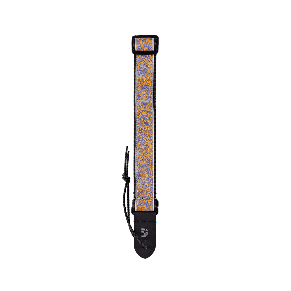 d-addario-jacquard-ukulele-gurt-paisley-grey-orange image 3
