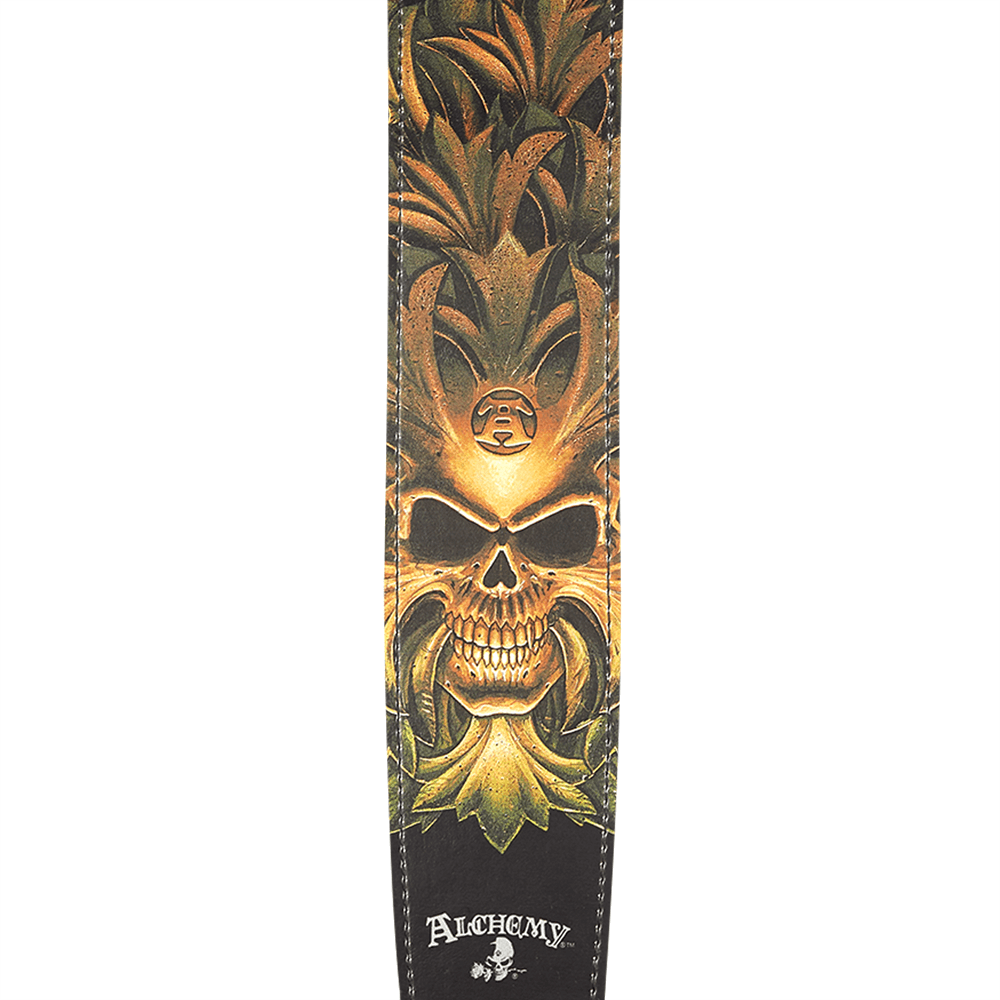 d-addario-alchemy-leder-gitarrengurt-green-skull image 2