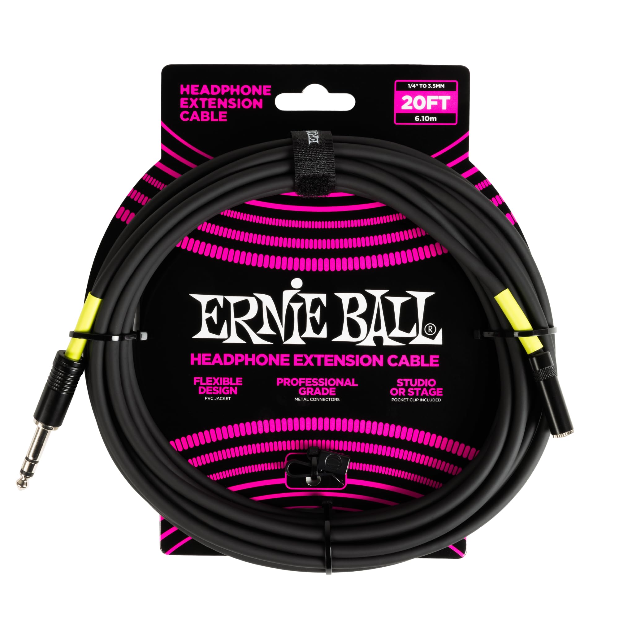 ernie-ball-kopfh-rer-verl-ngerungskabel-3-5-mm-auf-3-5-mm-3-m-schwarz image 3