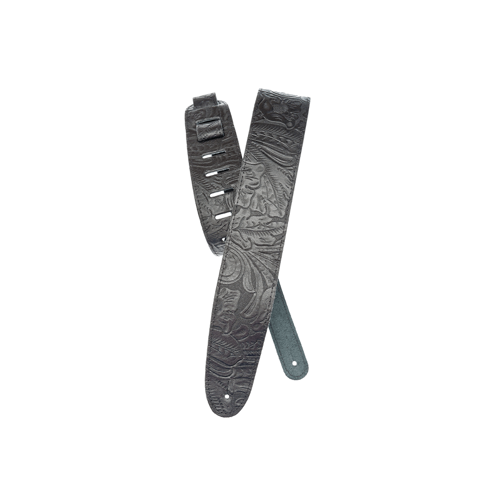 d-addario-embossed-leather-gitarrengurt-schwarz image 1