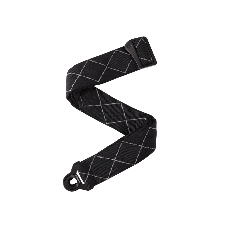 d-addario-auto-lock-gitarrengurt-black-padded-diamonds image 1