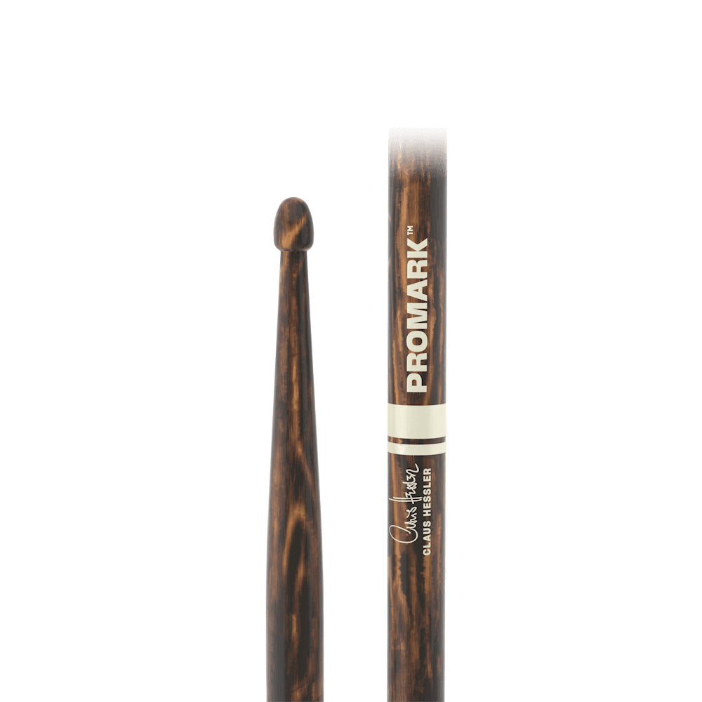 promark-claus-hessler-activegrip-firegrain-hickory-drumsticks-wood-tip image 2