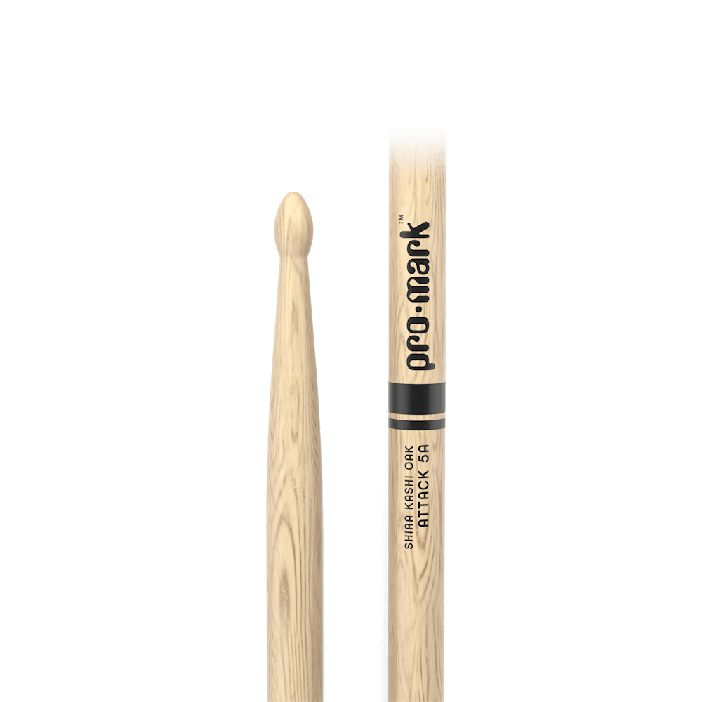 d-addario-promark-classic-attack-5a-drumsticks-shira-kashi-oak-oval-wood-tip image 3