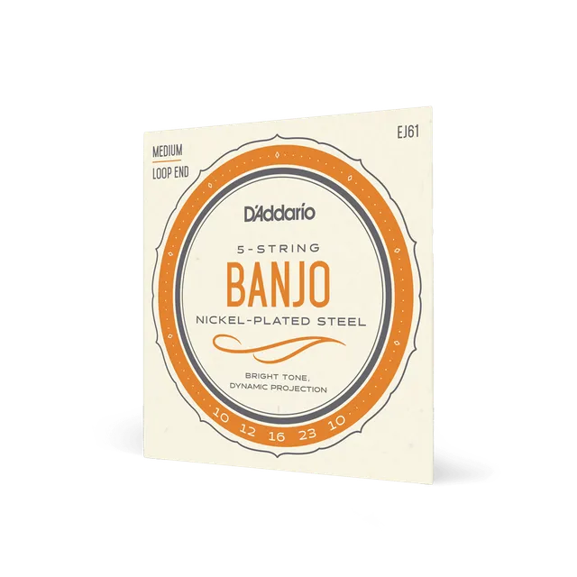 d-addario-ej61-5-string-banjo-saitensatz-10-23-nickel-medium image 1