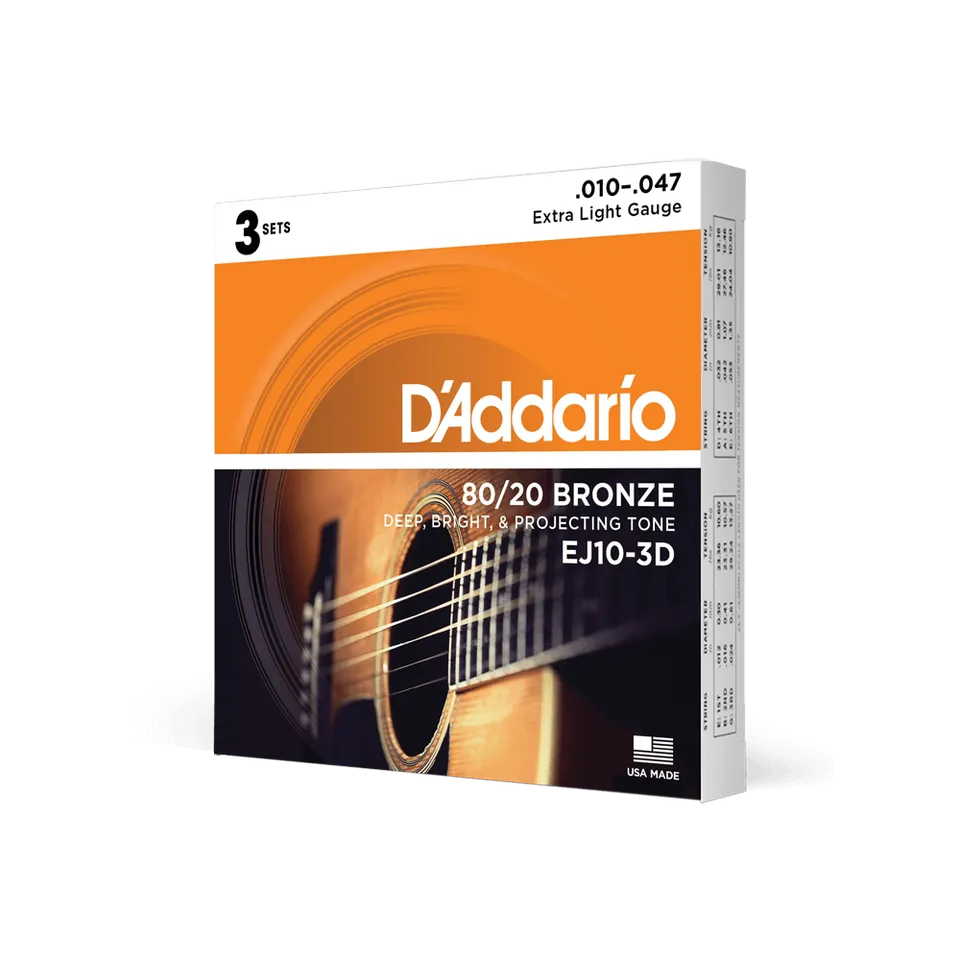 d-addario-ej10-80-20-bronze-akustikgitarrensaiten-10-47-extra-light image 1