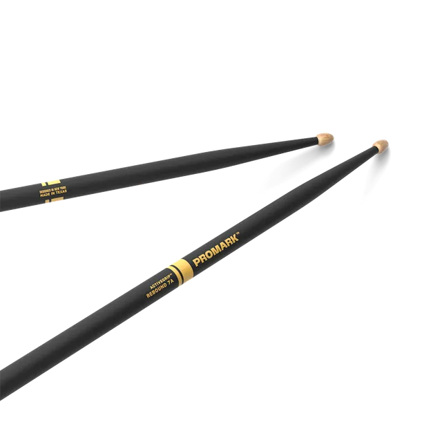 d-addario-promark-rebound-7a-activegrip-hickory-drumsticks-acorn-wood-tip image 1