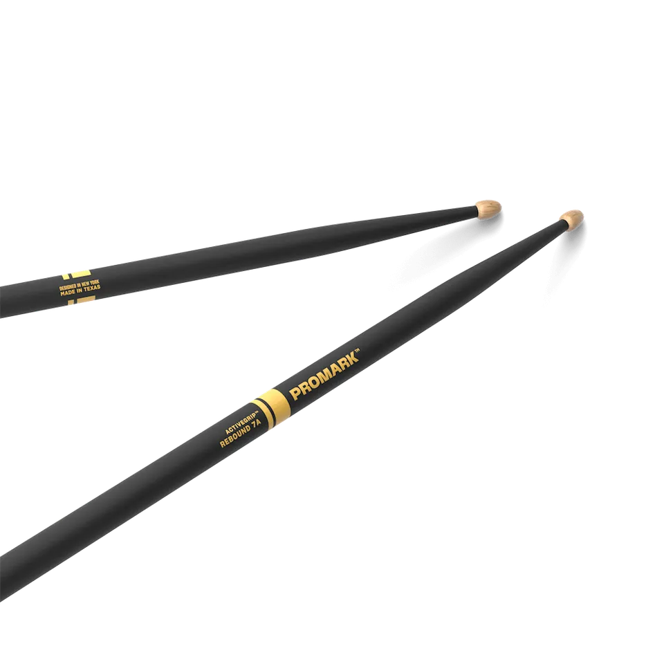 d-addario-promark-rebound-7a-activegrip-hickory-drumsticks-acorn-wood-tip image 1