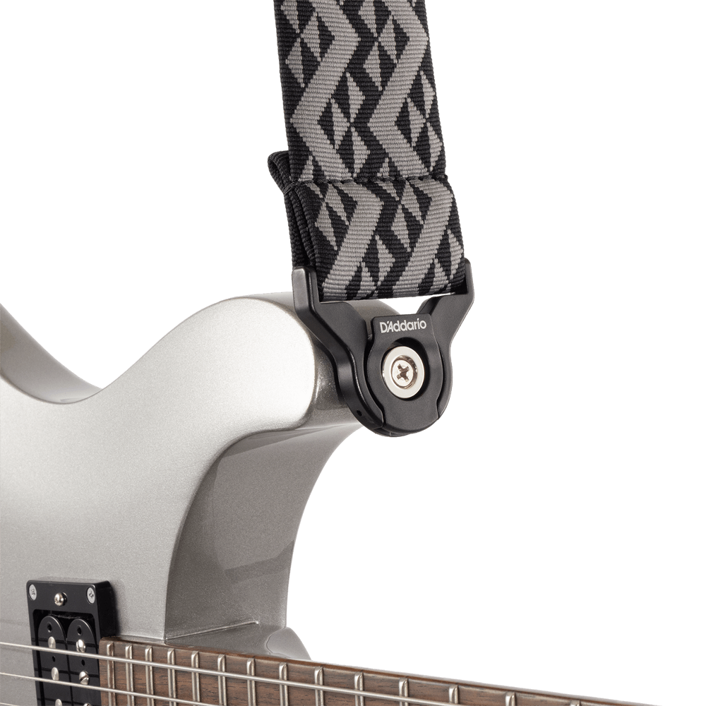 d-addario-auto-lock-gitarrengurt-black-padded-geometric-mit-arretierung image 3