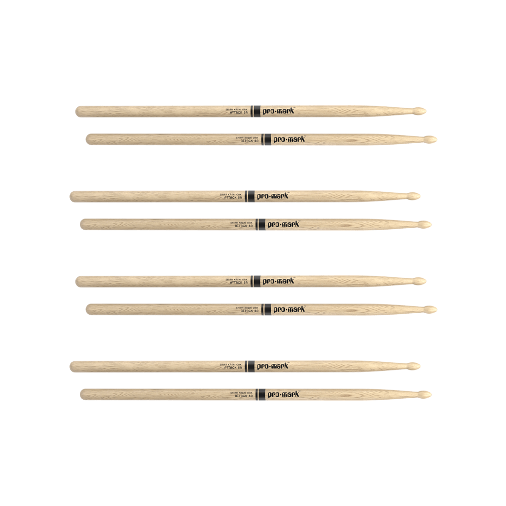 d-addario-promark-classic-attack-5a-drumsticks-shira-kashi-oak-oval-wood-tip image 4