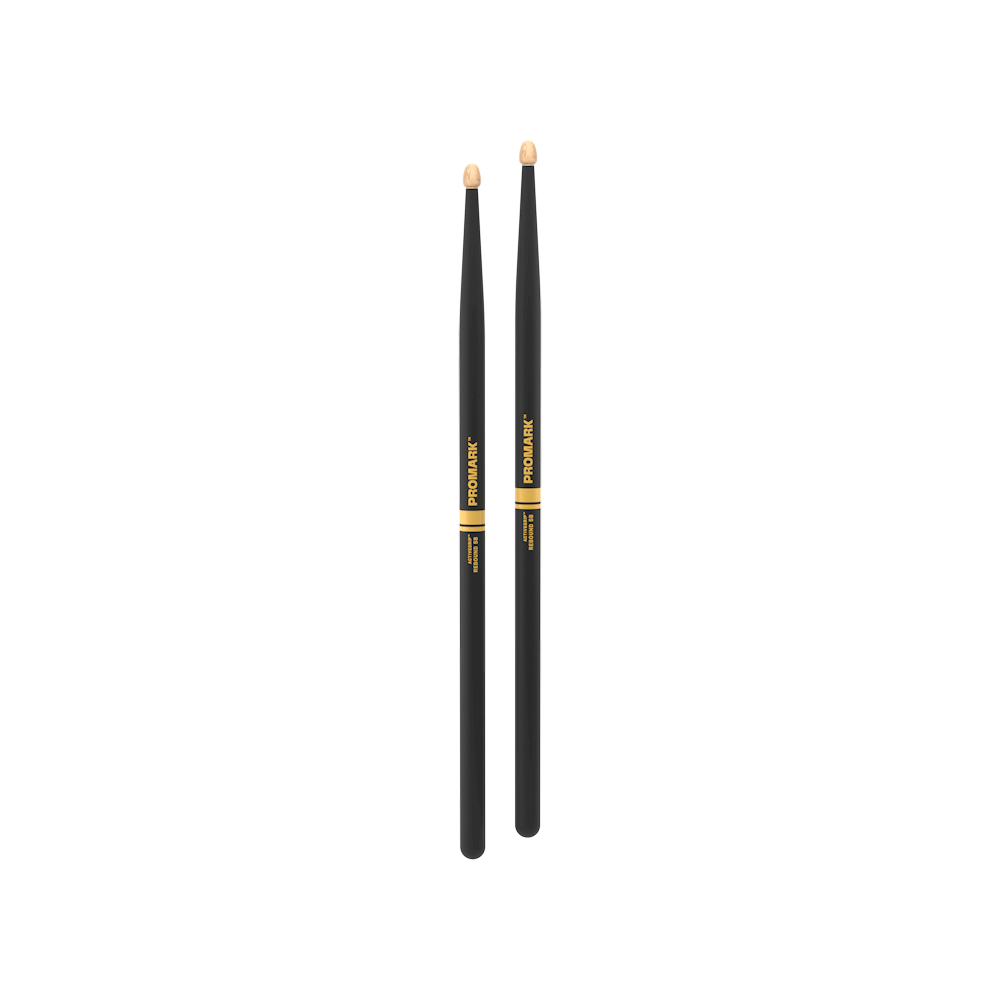 promark-rebound-5b-activegrip-hickory-drumsticks-acorn-tip image 5