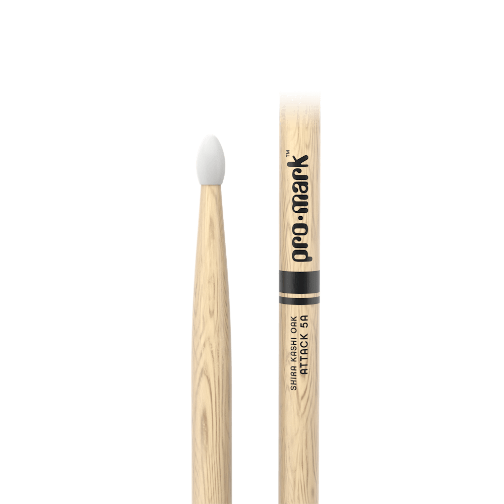 promark-by-d-addario-classic-attack-5a-shira-kashi-oak-drumstick-nylon-tip image 2