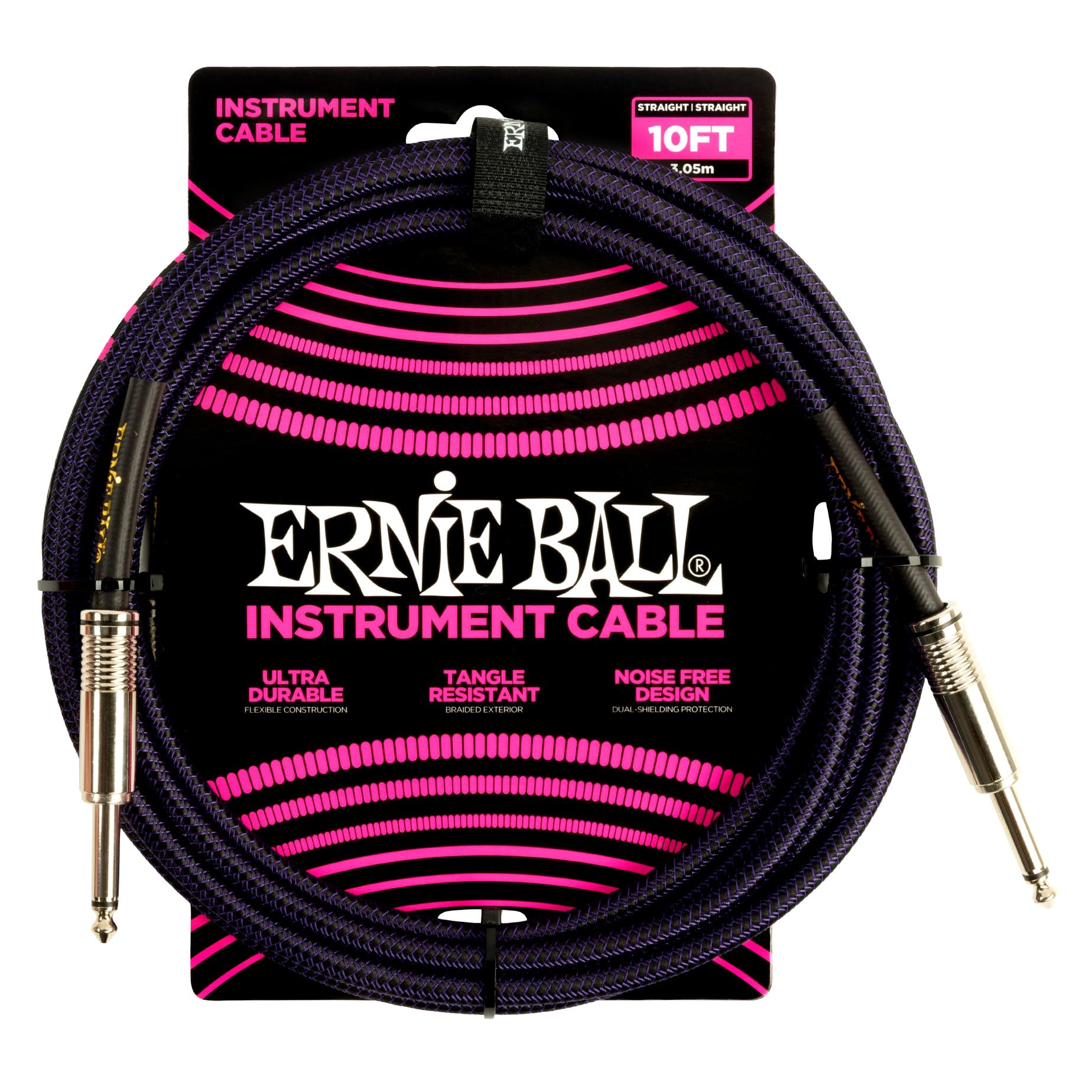 ernie-ball-geflochtenes-instrumentenkabel-gerade-gerade-5-49-m-smaragd-argyle image 3