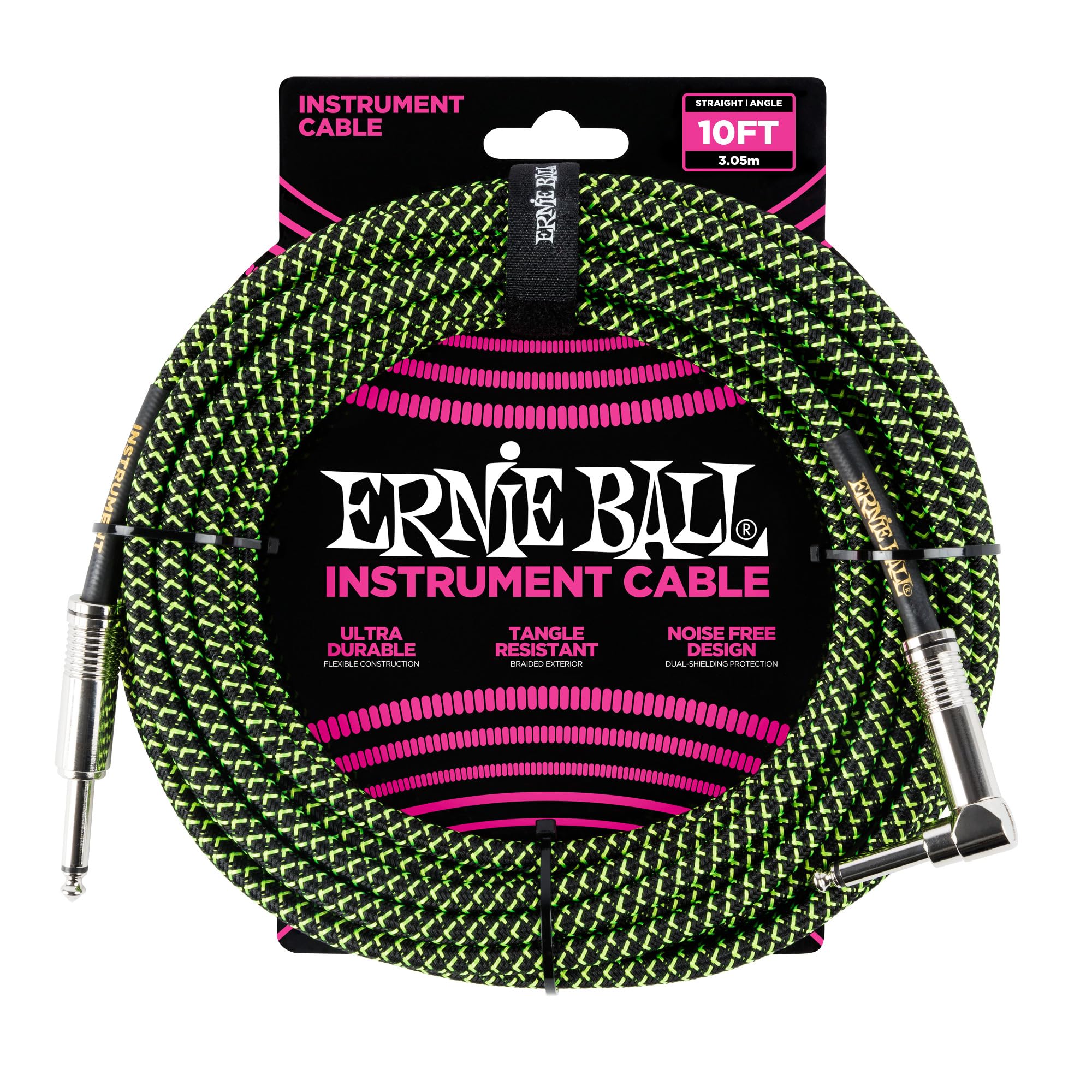 ernie-ball-geflochtenes-instrumentenkabel-gerade-gerade-5-49-m-smaragd-argyle image 7