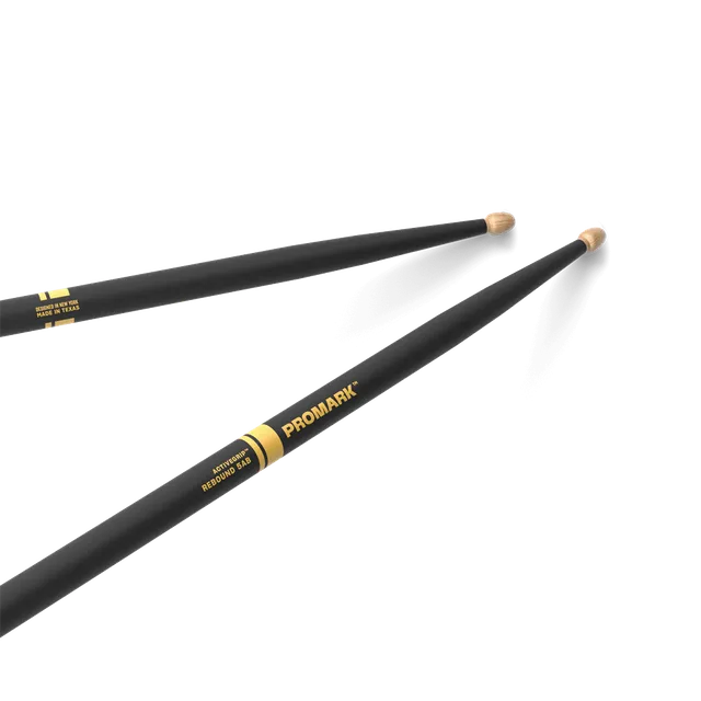 d-addario-promark-rebound-5ab-activegrip-hickory-drumsticks-mit-acorn-tip image 1