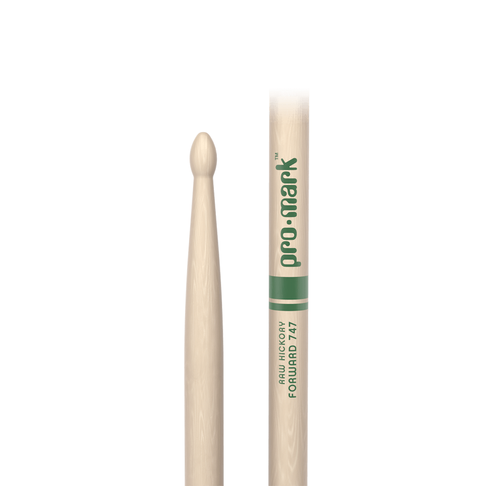 d-addario-promark-classic-forward-747-drumsticks-raw-hickory-oval-wood-tip image 2