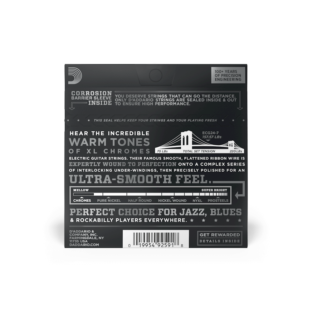 d-addario-xl-chromes-11-65-jazz-light-7-saitige-e-gitarren-saiten-flatwound image 3