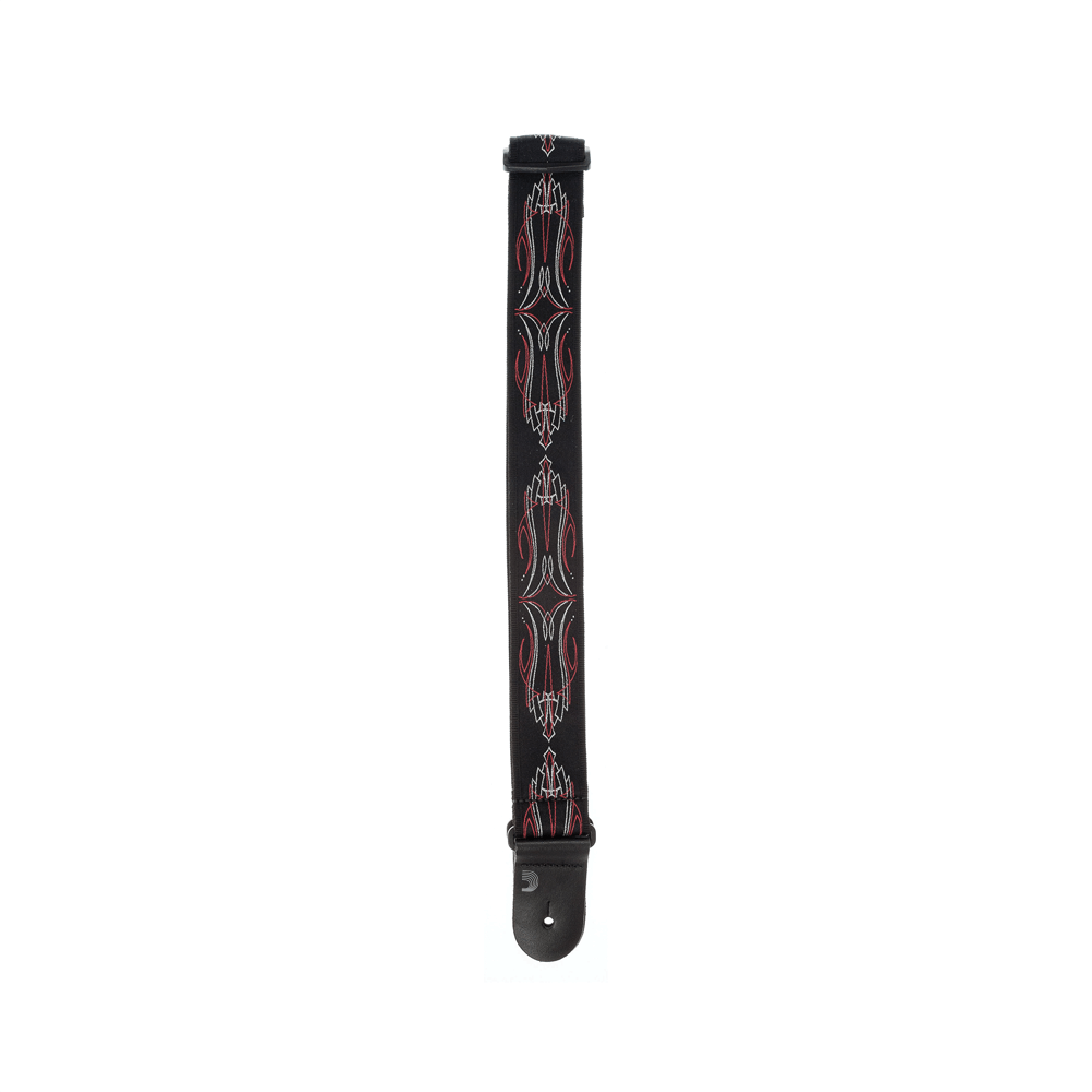 d-addario-woven-gitarrengurt-chopper-schwarz-rot-silber image 3