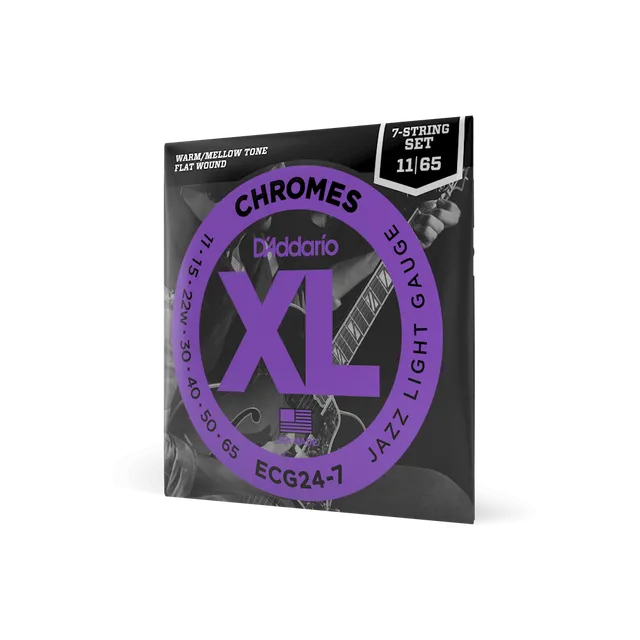 d-addario-xl-chromes-11-65-jazz-light-7-saitige-e-gitarren-saiten-flatwound image 1