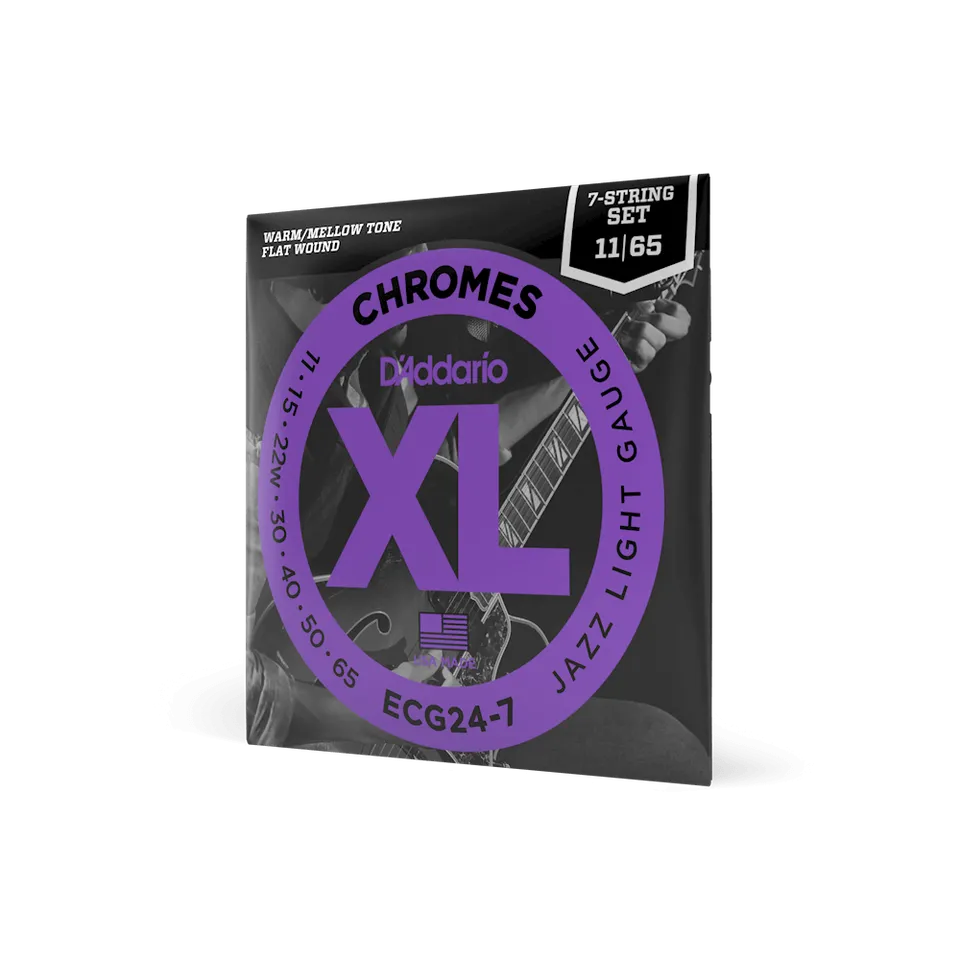 d-addario-xl-chromes-11-65-jazz-light-7-saitige-e-gitarren-saiten-flatwound image 1