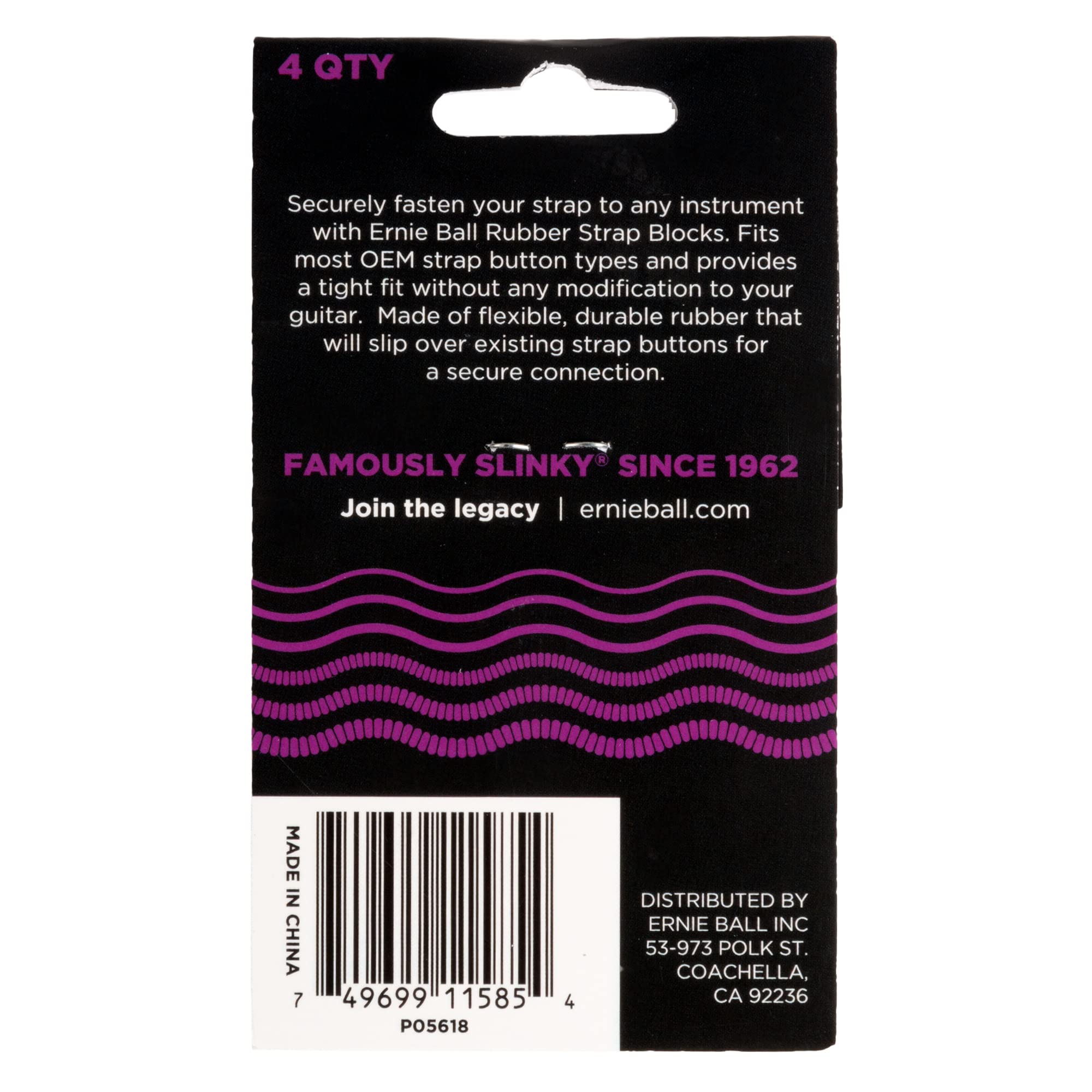 ernie-ball-strap-blocks-gurt-sicherung-4er-pack-lila image 2
