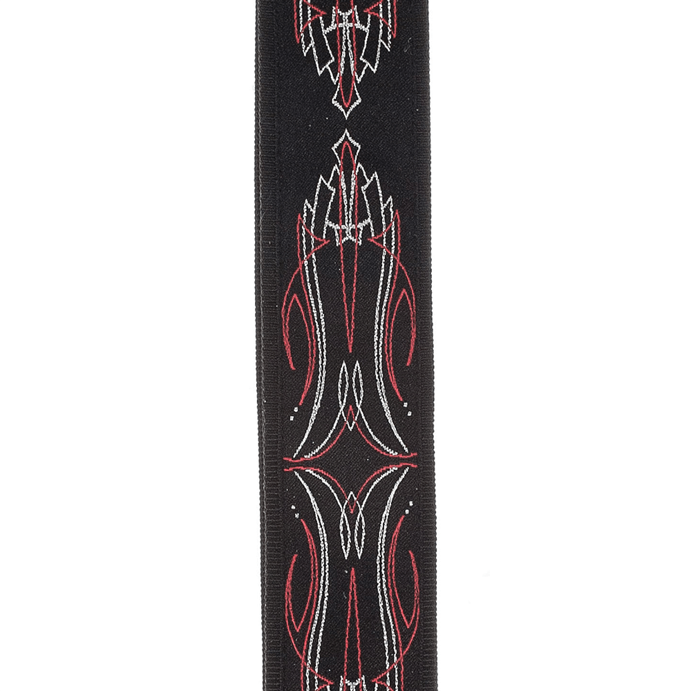 d-addario-woven-gitarrengurt-chopper-schwarz-rot-silber image 2