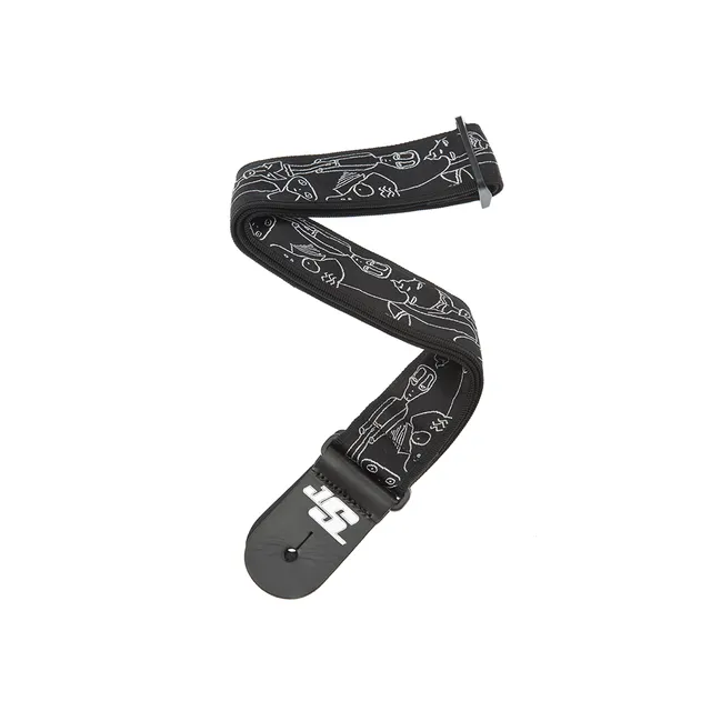 d-addario-joe-satriani-gitarrengurt-silver-sketches-auto-lock image 1