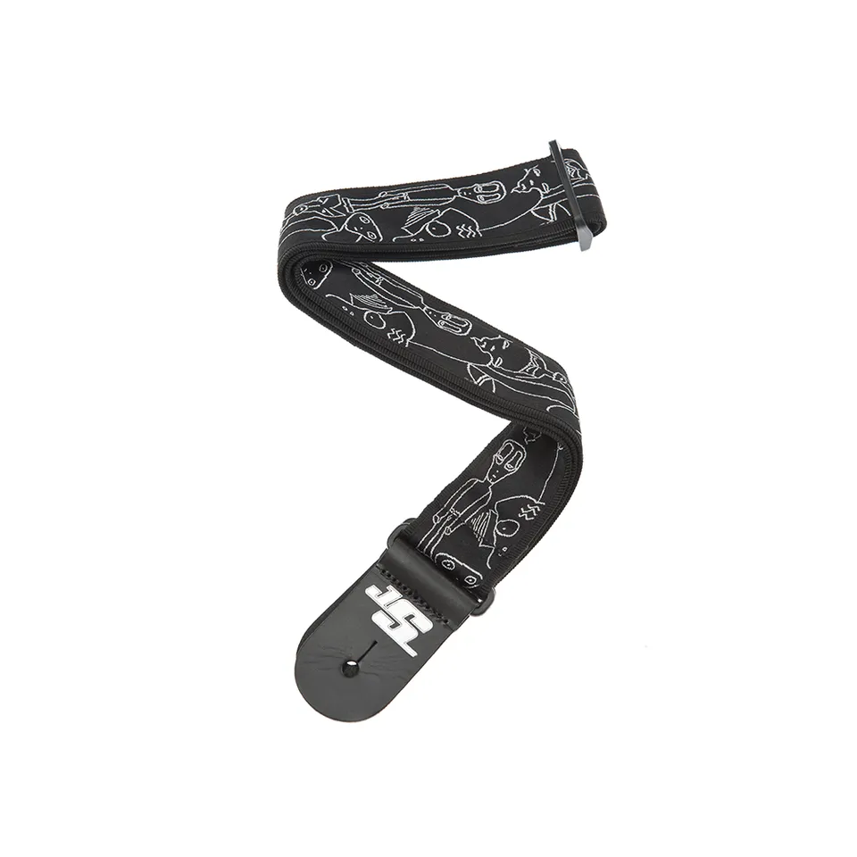 d-addario-joe-satriani-gitarrengurt-silver-sketches-auto-lock image 1
