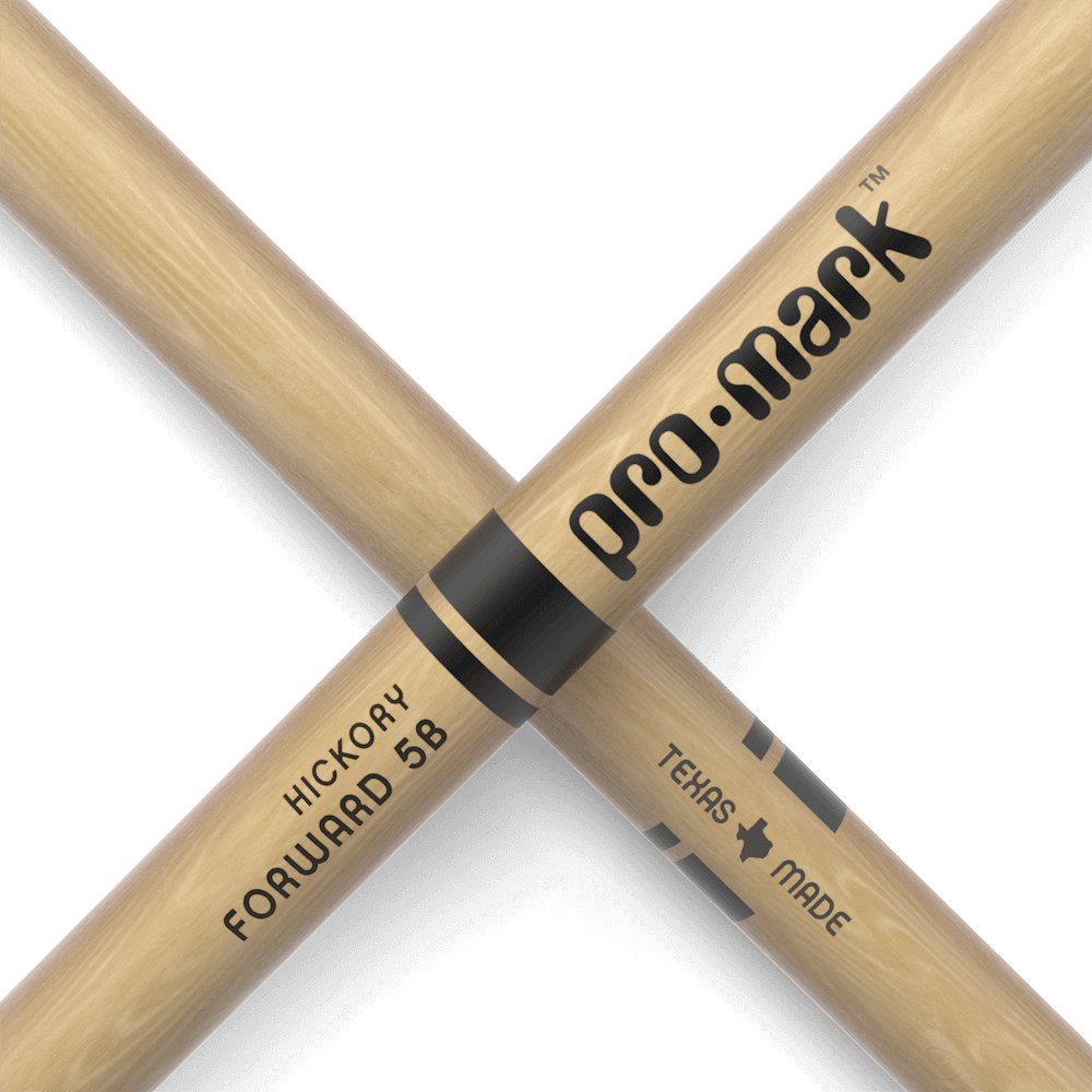 promark-classic-forward-5b-hickory-drumsticks-oval-nylon-tip image 5