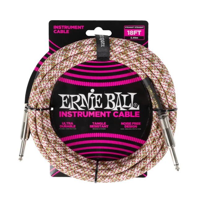 ernie-ball-geflochtenes-instrumentenkabel-gerade-gerade-5-49-m-smaragd-argyle image 1