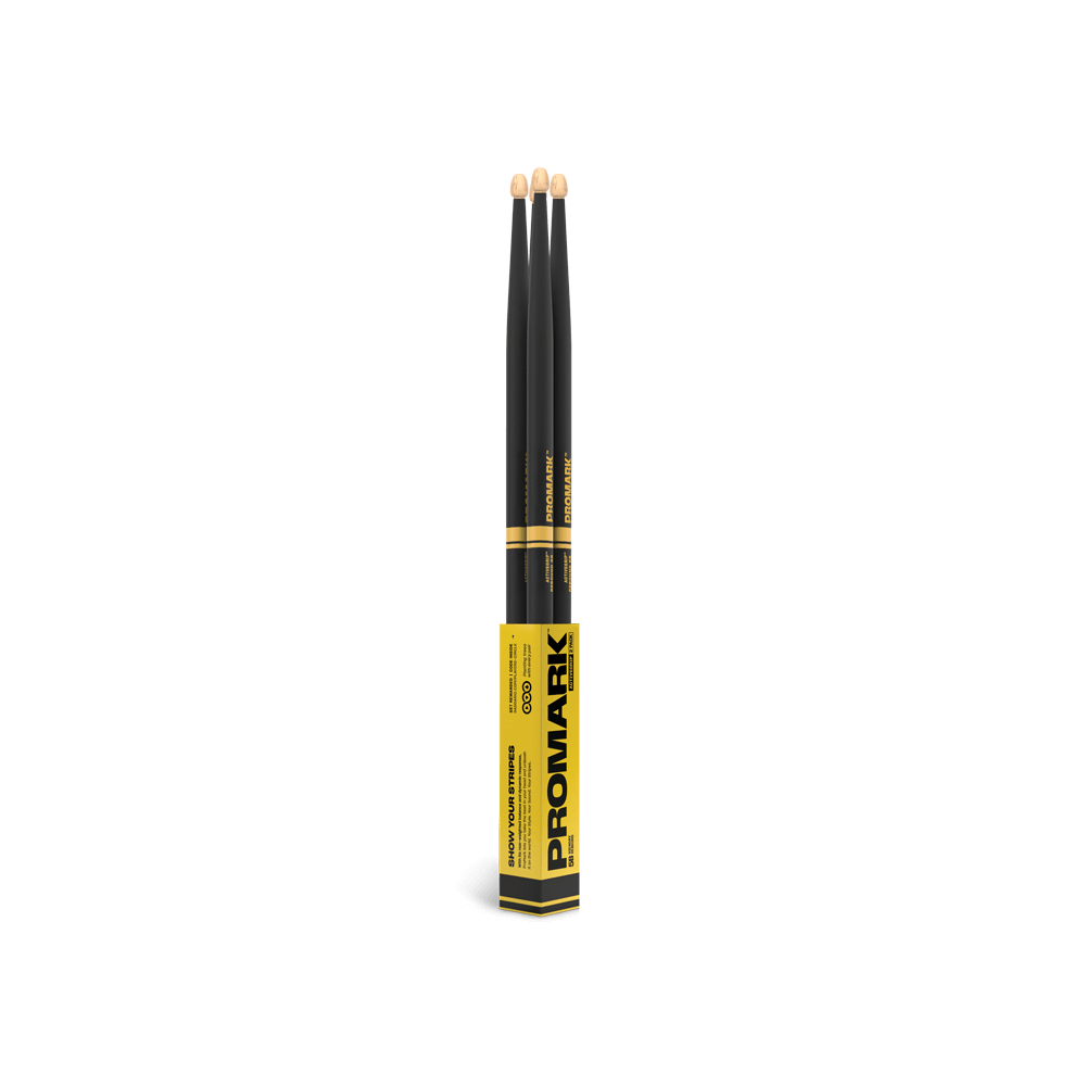 promark-rebound-5b-activegrip-hickory-drumsticks-acorn-tip image 2