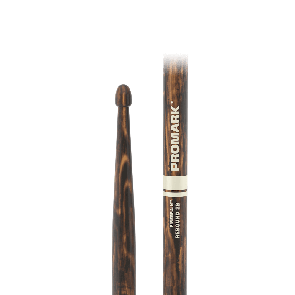 promark-rebound-2b-firegrain-hickory-drumsticks-acorn-wood-tip image 2