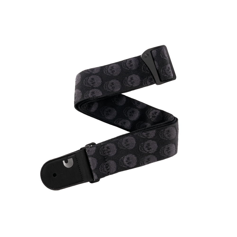 d-addario-woven-guitar-strap-skulls-black-gewebegurt image 1