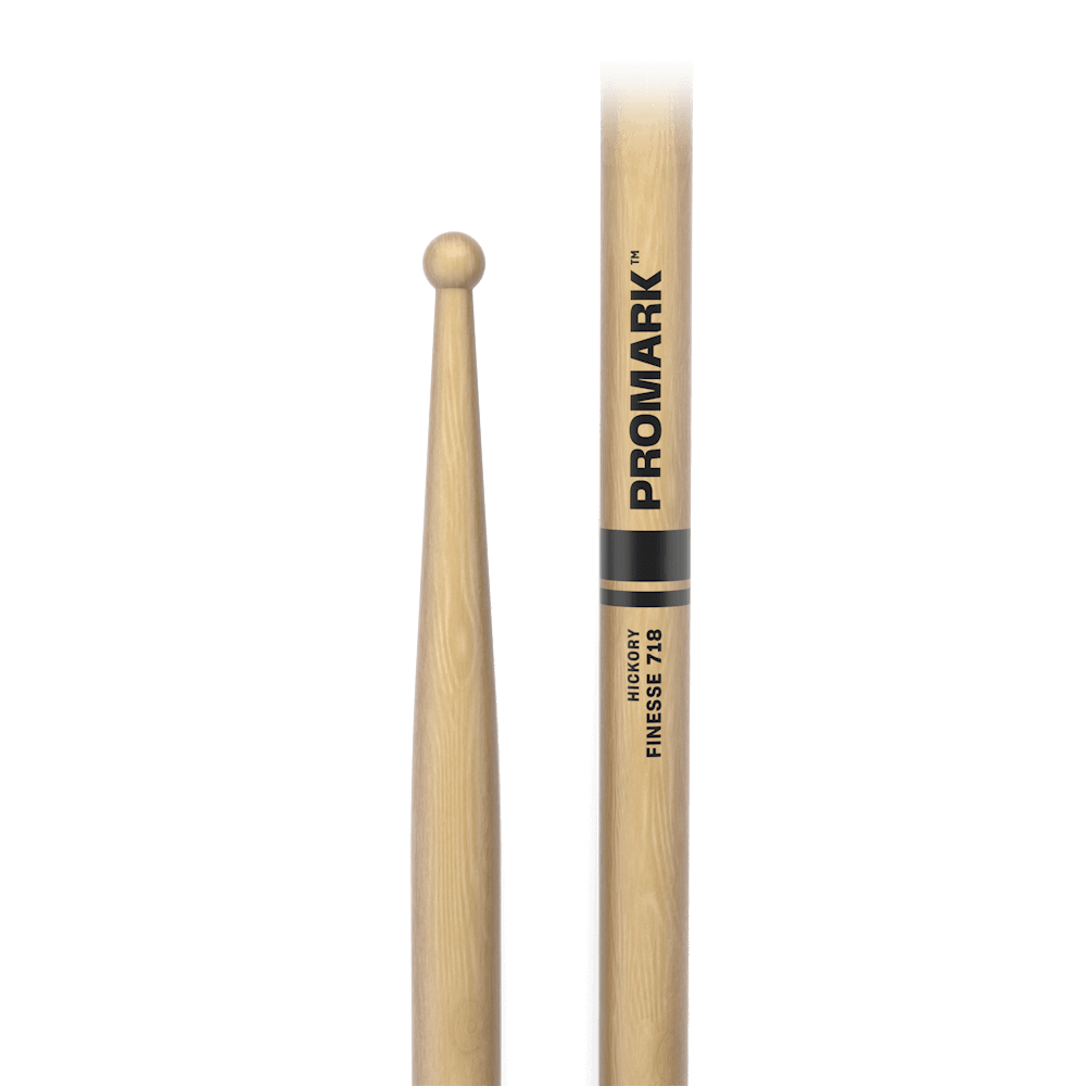 promark-finesse-718-hickory-drumsticks-small-round-wood-tip image 2
