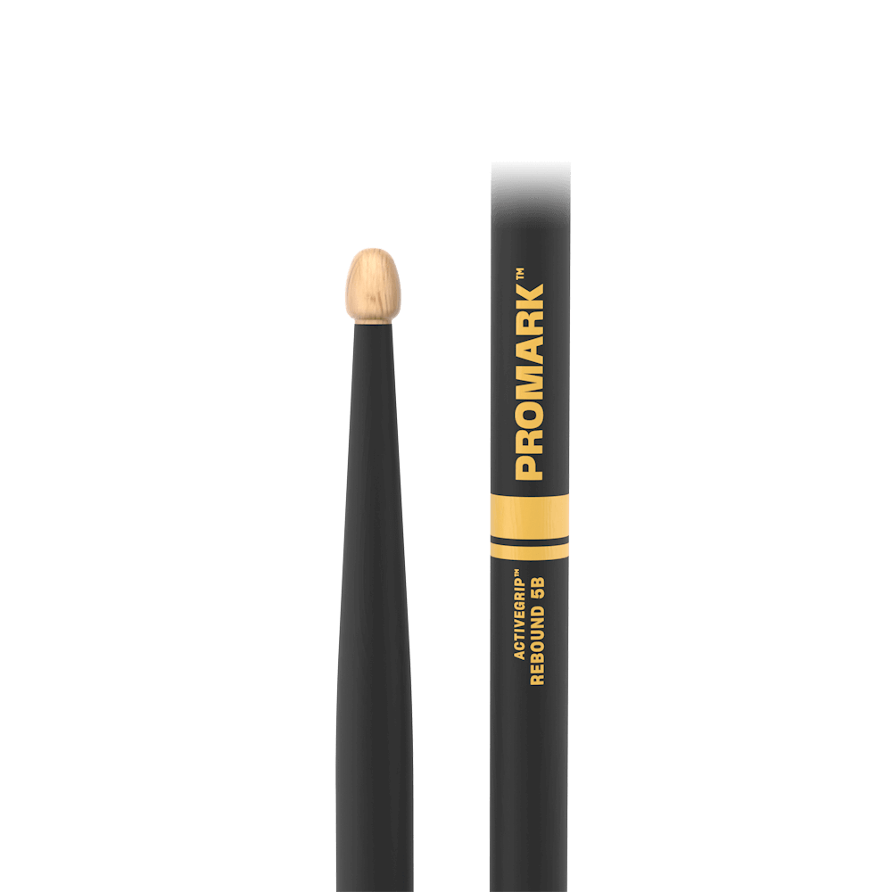 promark-rebound-5b-activegrip-hickory-drumsticks-acorn-tip image 1