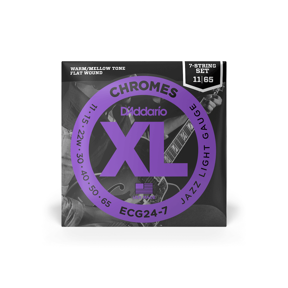 d-addario-xl-chromes-11-65-jazz-light-7-saitige-e-gitarren-saiten-flatwound image 2