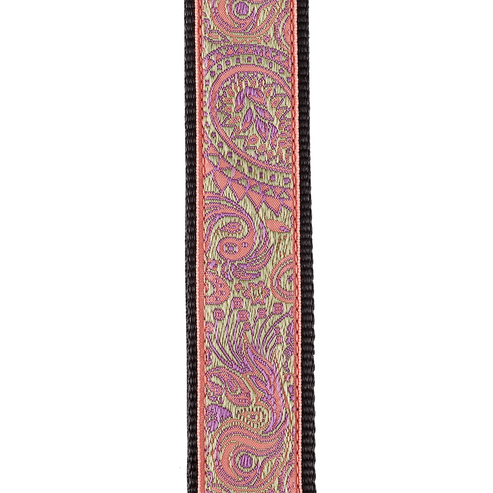 d-addario-jacquard-ukulele-gurt-paisley-pink-green image 2