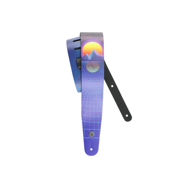d-addario-outrun-leder-gitarrengurt-sunset-printed-leather-guitar-strap image 1
