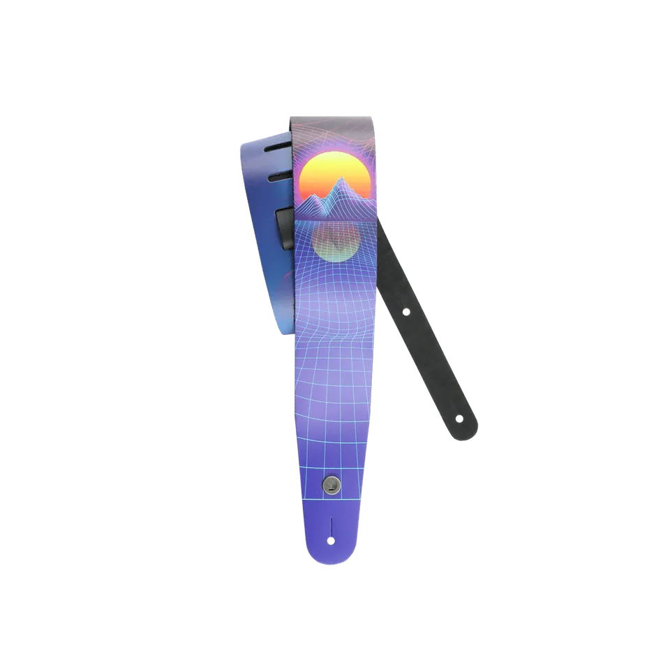 d-addario-outrun-leder-gitarrengurt-sunset-printed-leather-guitar-strap image 1
