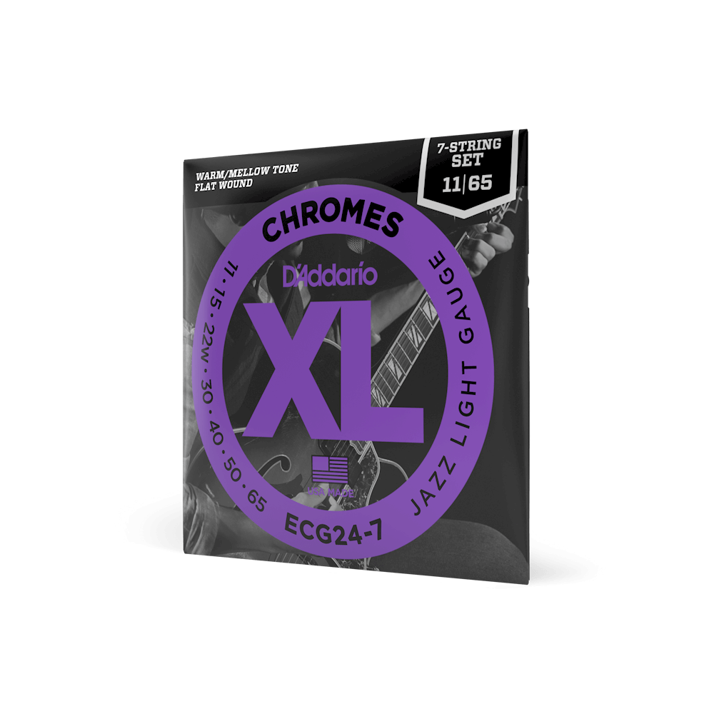 d-addario-xl-chromes-11-65-jazz-light-7-saitige-e-gitarren-saiten-flatwound image 1