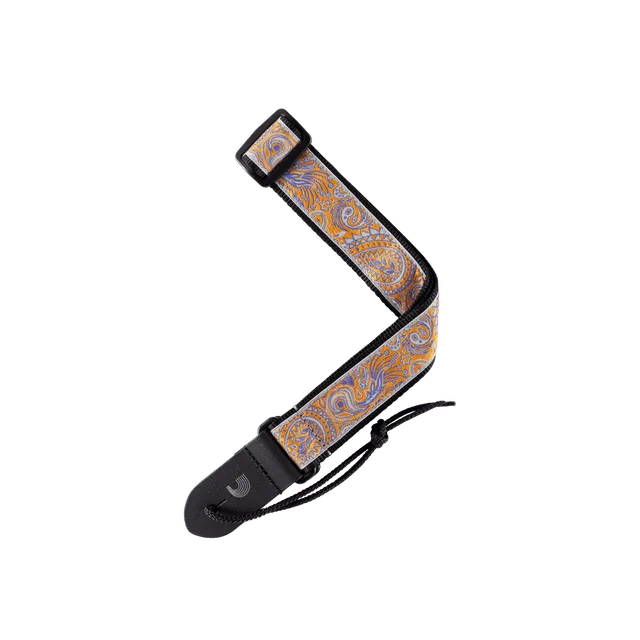 d-addario-jacquard-ukulele-gurt-paisley-grey-orange image 1