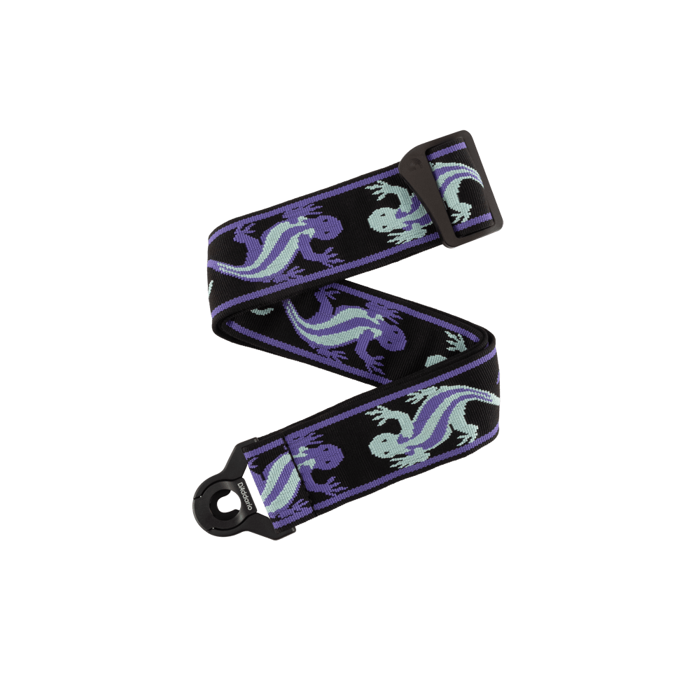d-addario-auto-lock-vintage-lizard-gitarrengurt-purple image 2