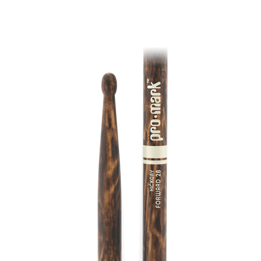 promark-classic-forward-2b-firegrain-hickory-drumsticks-oval-wood-tip image 2